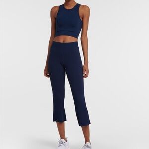 Live The Process Navy Blue Women’s Ballet Wrap Cropped Top